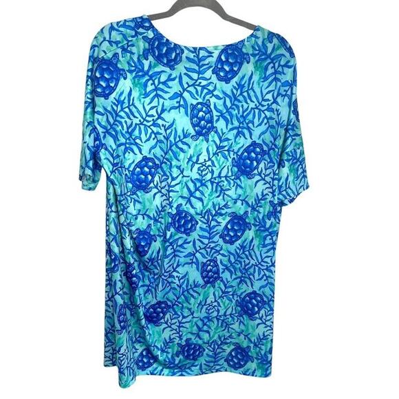Knot Responsible Shift Dress Coverup Coco Bay Turtle Beach Cruise Travel Blue - Picture 2 of 5